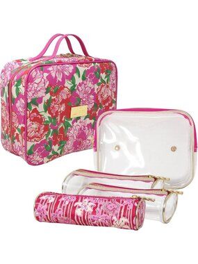 Travel Cosmetic Bag Set - Floral Print, Makeup Organizer, Stylish & Functional
